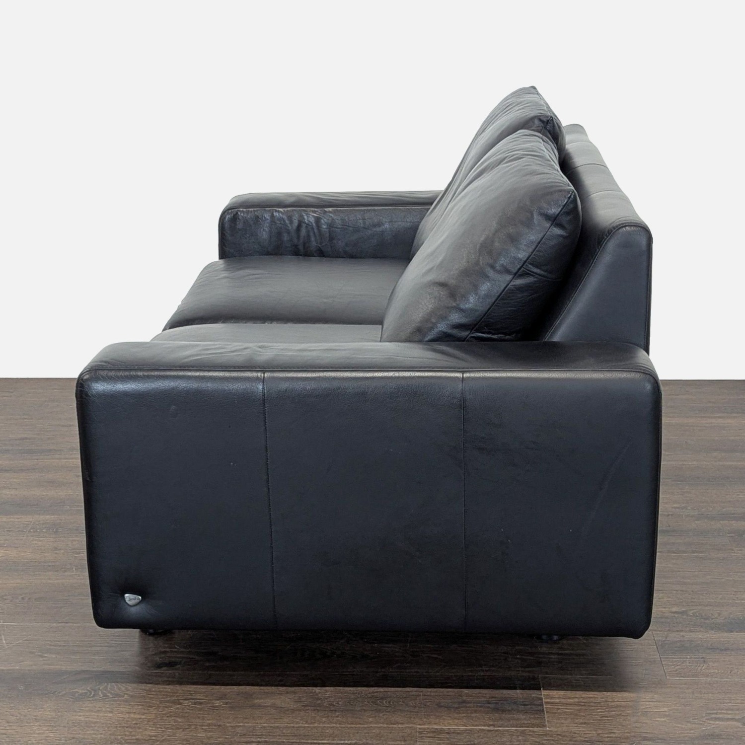 Ekornes Batick Stressless Black Leather Loveseat  - image-5