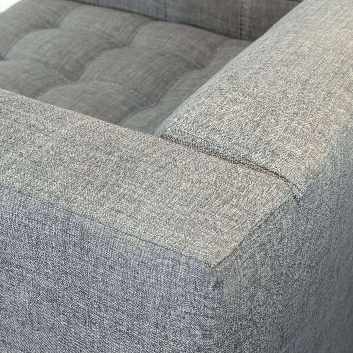 Modern Gray Tufted Lounge Chair with Deep Cushion - image-5