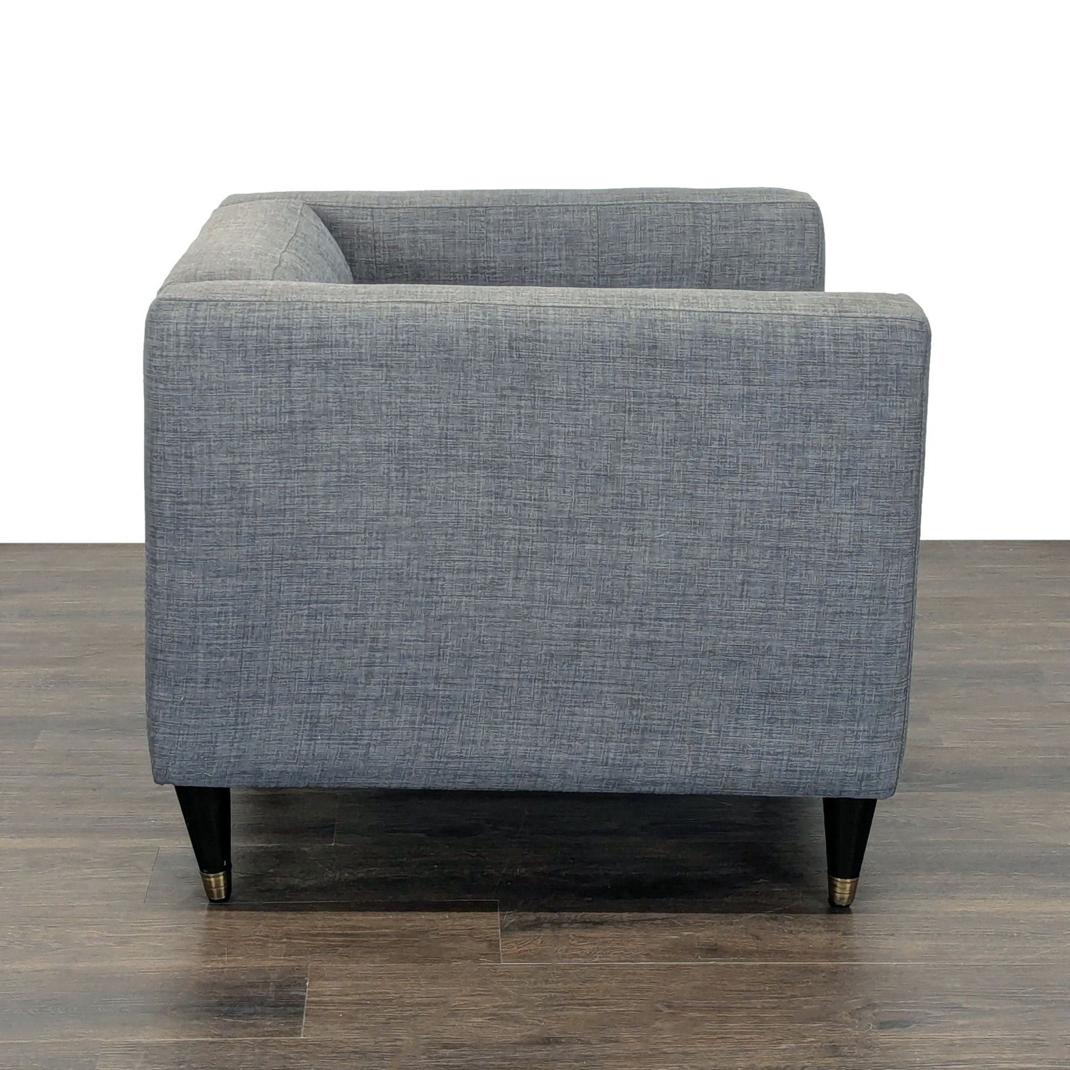 Modern Gray Tufted Lounge Chair with Deep Cushion - image-2