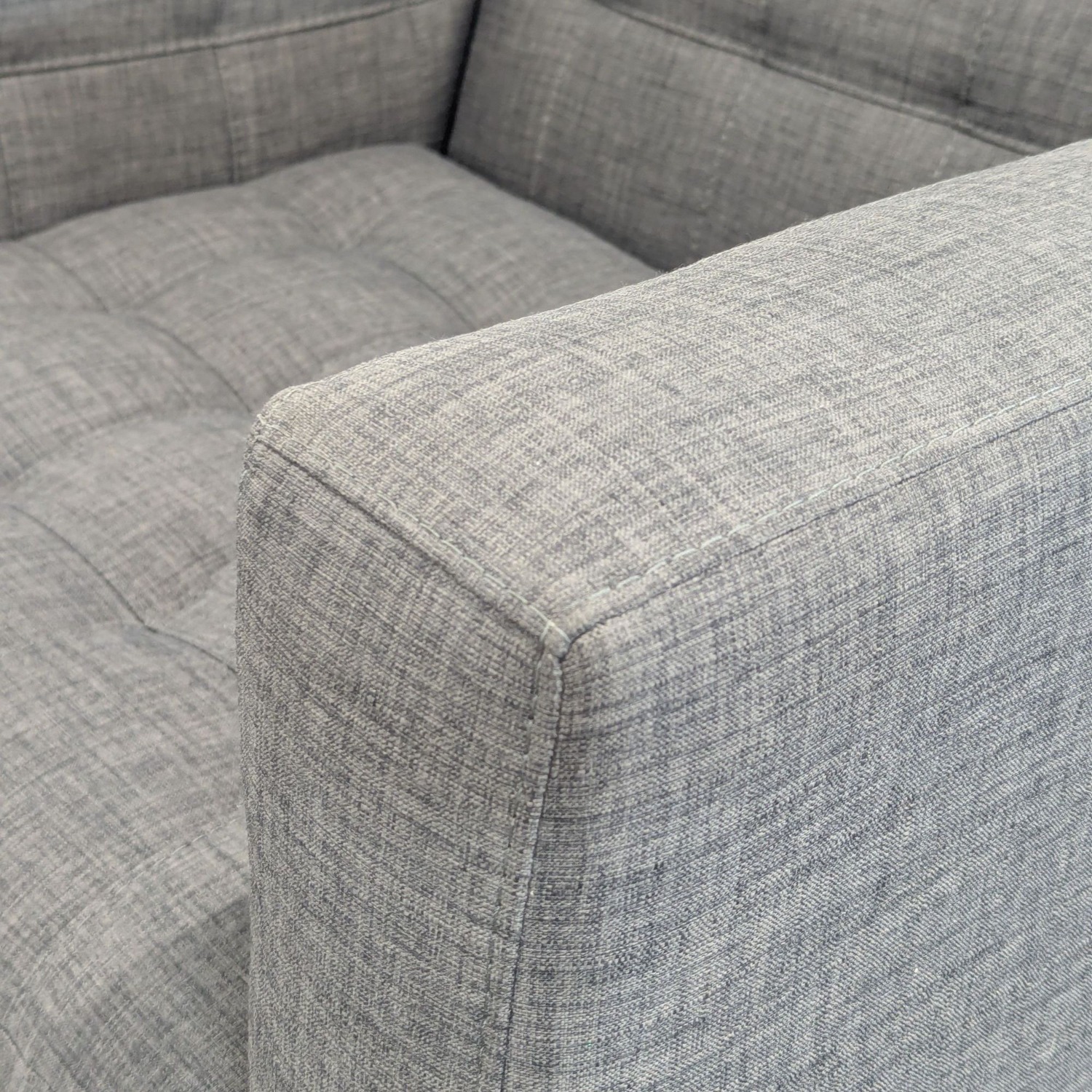 Modern Gray Tufted Lounge Chair with Deep Cushion - image-6