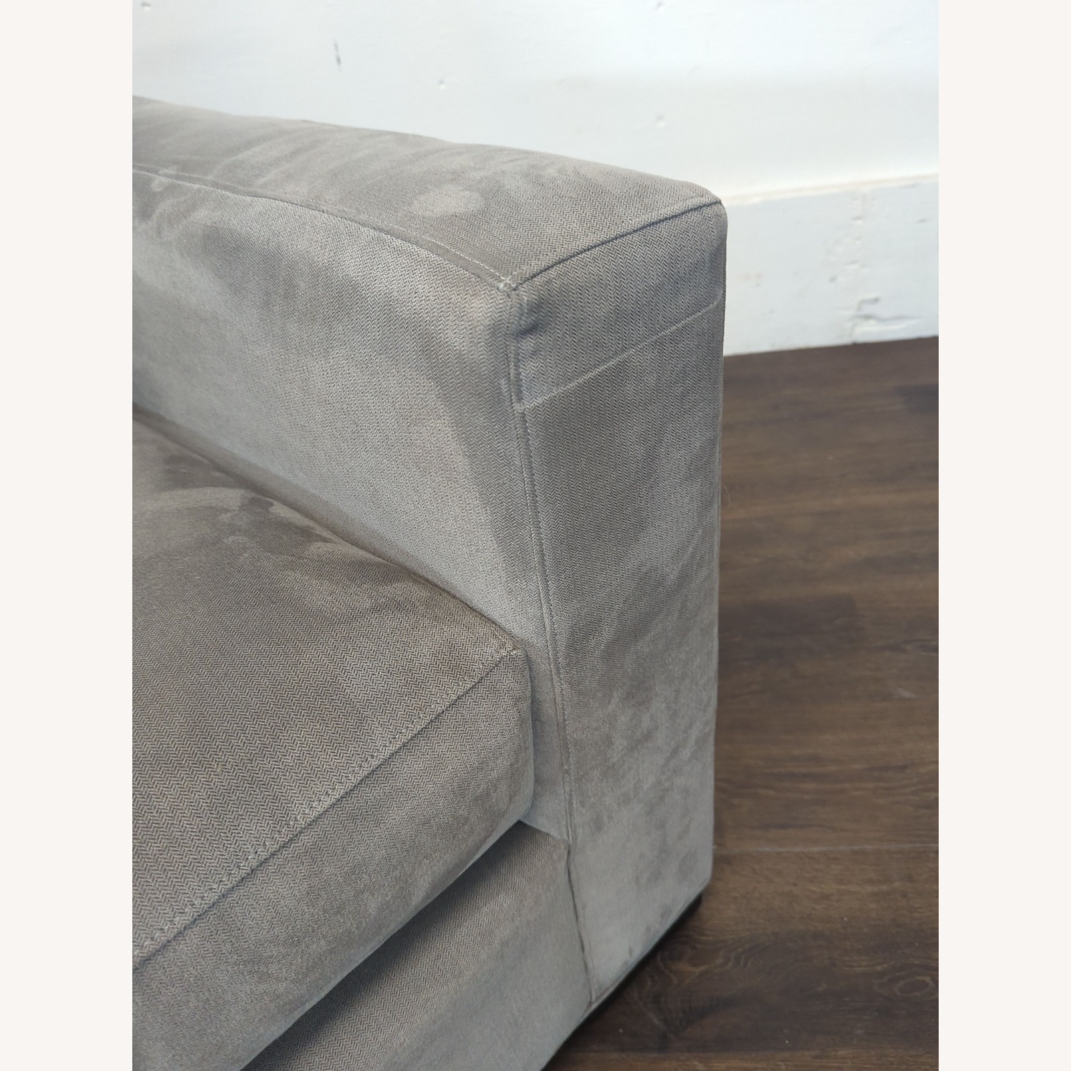 Crate & Barrel 3-Seat Modern Gray Sofa - image-7