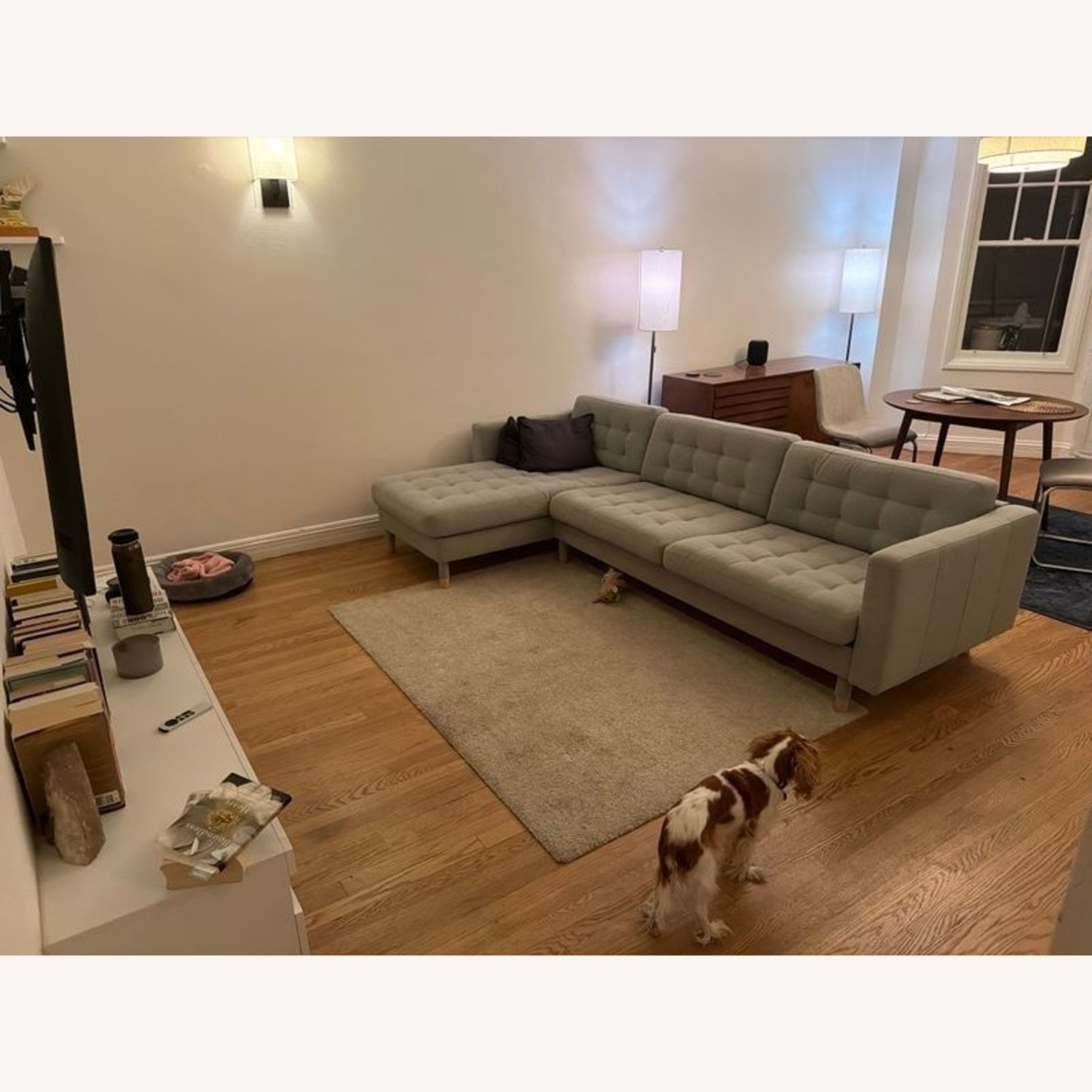 IKEA Morabo Light Gray Sectional Sofa with Chaise  - image-4