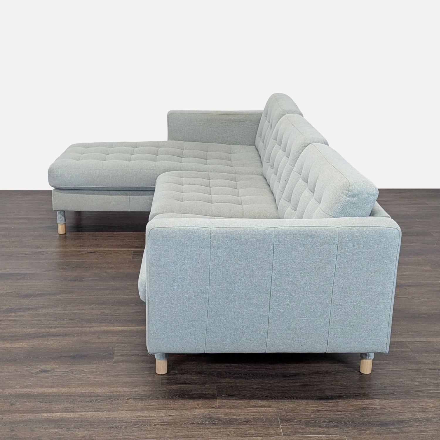 IKEA Morabo Light Gray Sectional Sofa with Chaise  - image-7