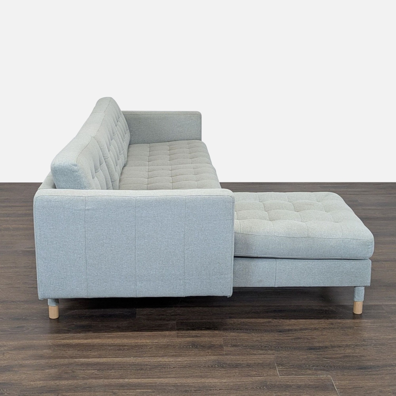 IKEA Morabo Light Gray Sectional Sofa with Chaise  - image-6