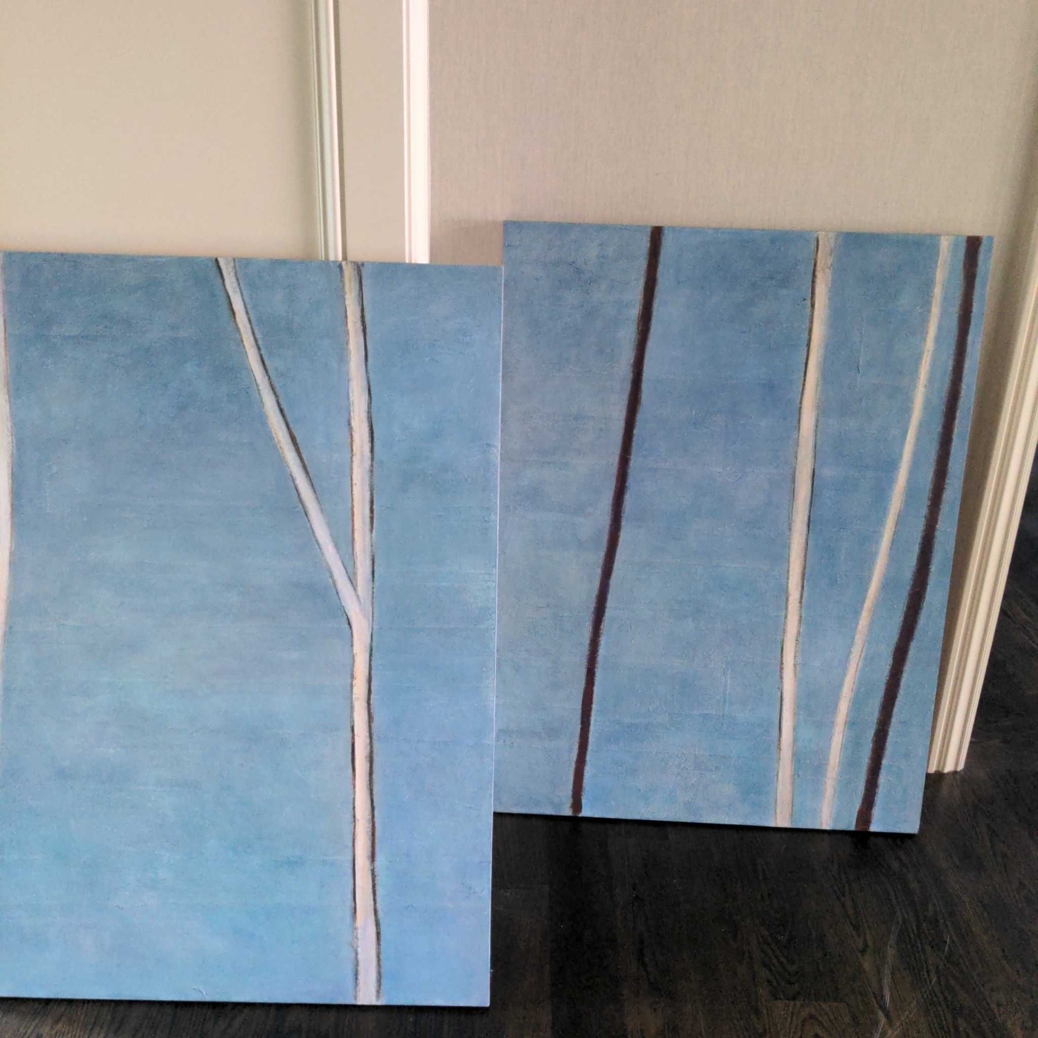 Janine Brown‚Minimalist Abstract Tree Diptych - image-2