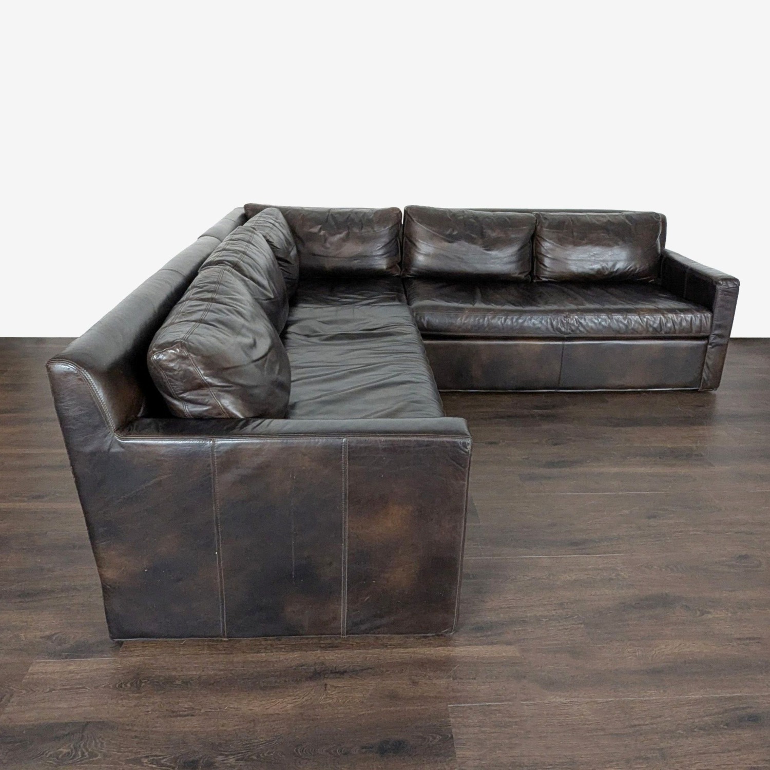 Restoration Hardware Maxwell Leather Sectional - image-1
