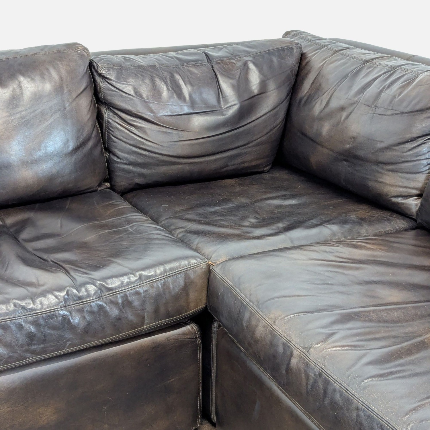 Restoration Hardware Maxwell Leather Sectional - image-5