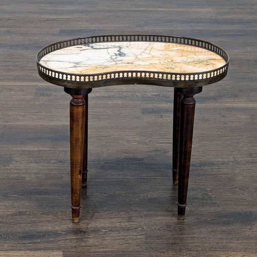 Used Vintage Kidney Shape Marble Top Side Table for sale on AptDeco