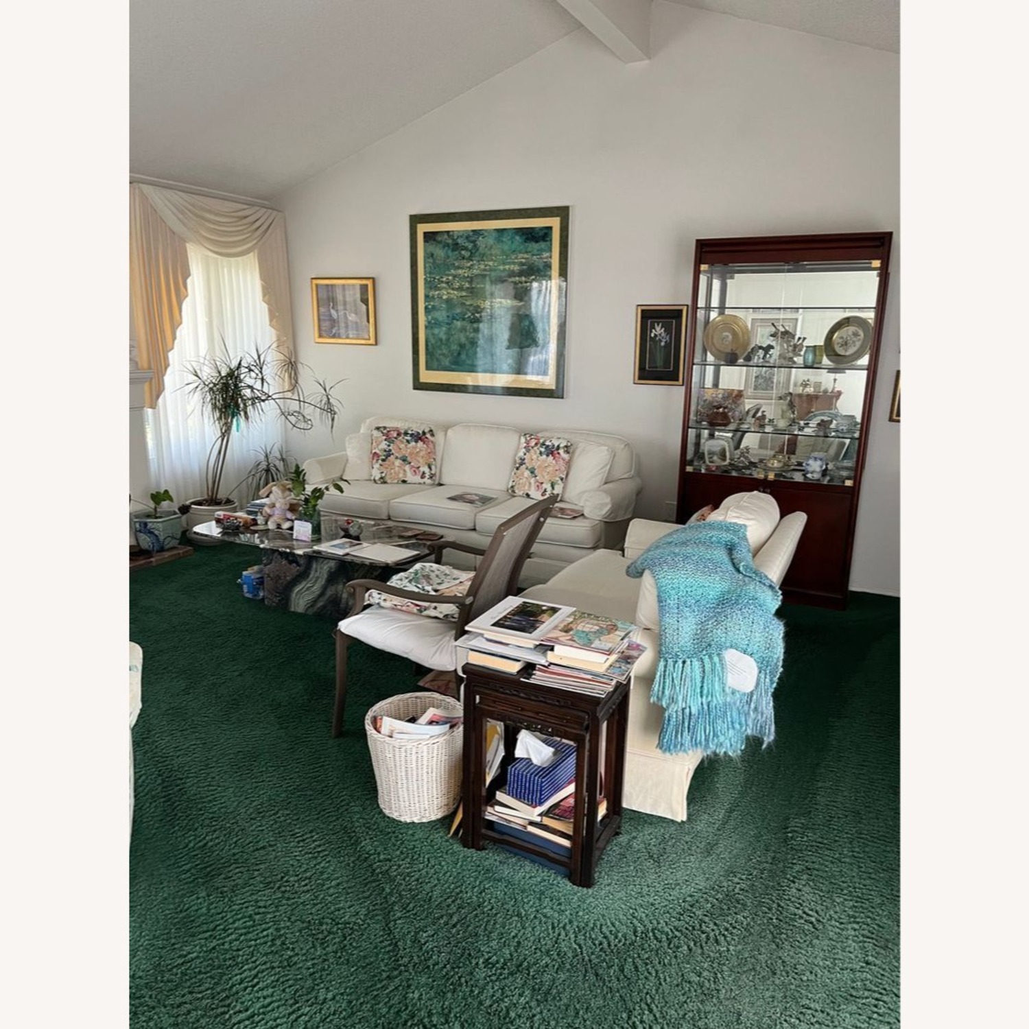 Vintage Kidney Shape Marble Top Side Table - image-7