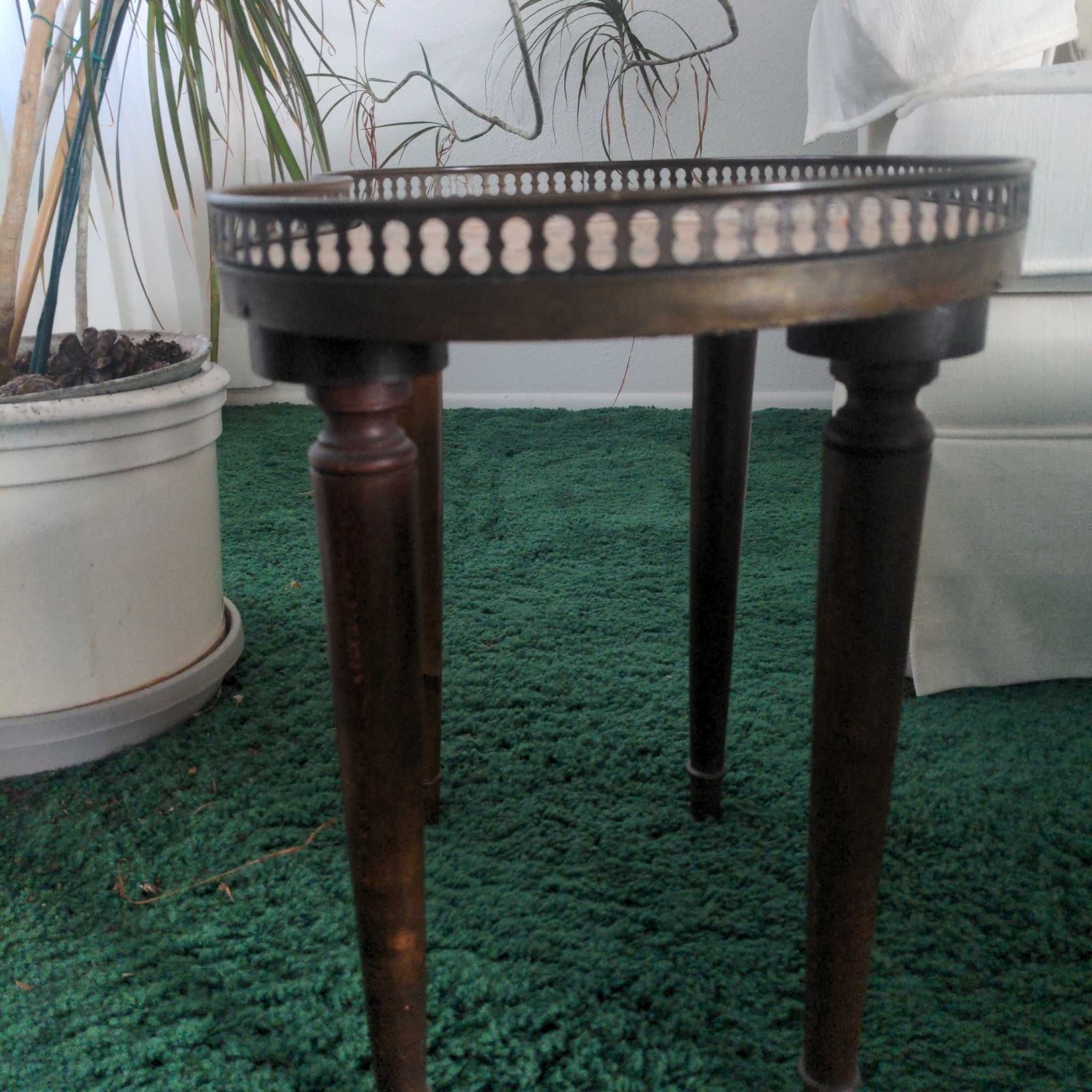 Vintage Kidney Shape Marble Top Side Table - image-10