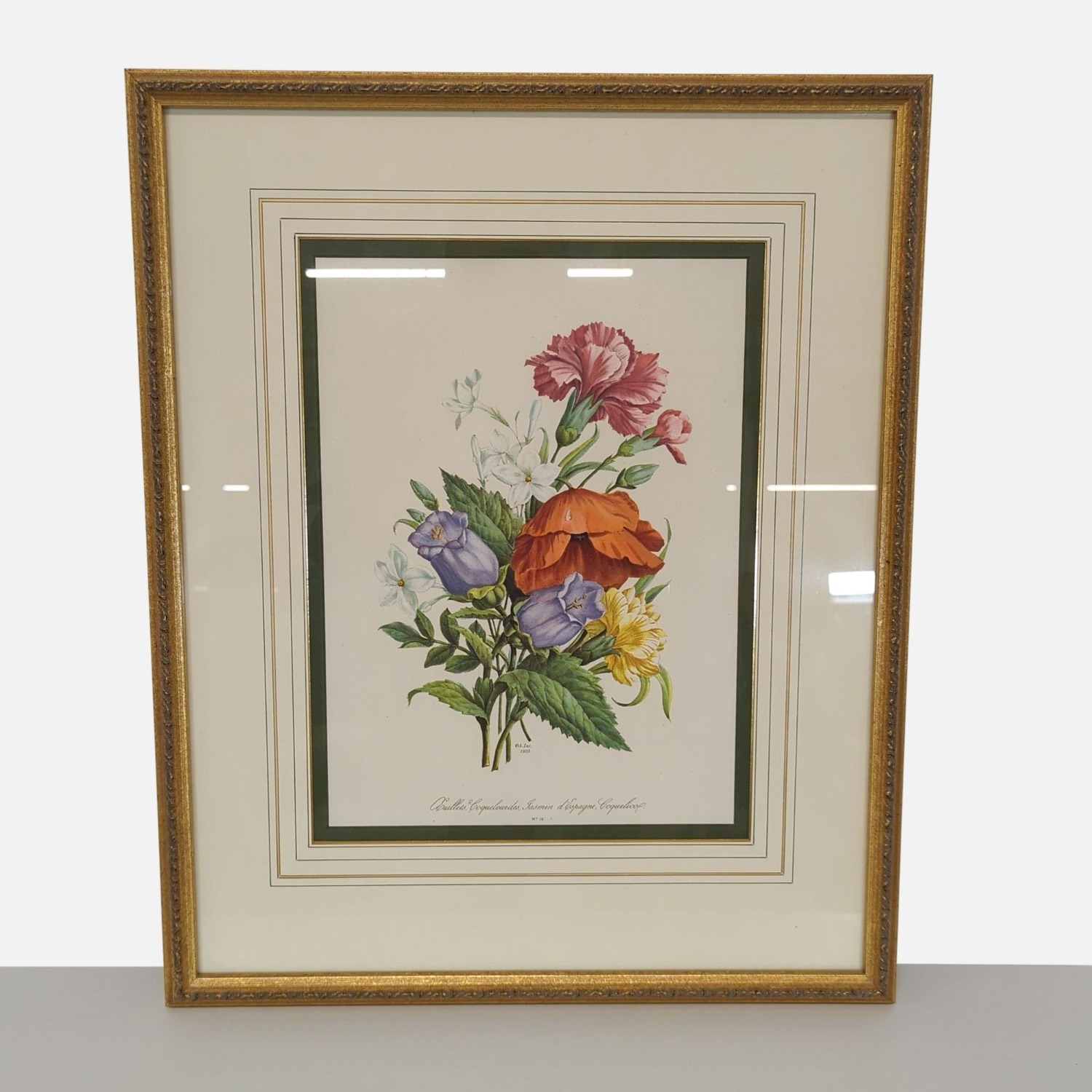 Framed Botanical Flower Print ‚Coquille, Jasmin d - image-1