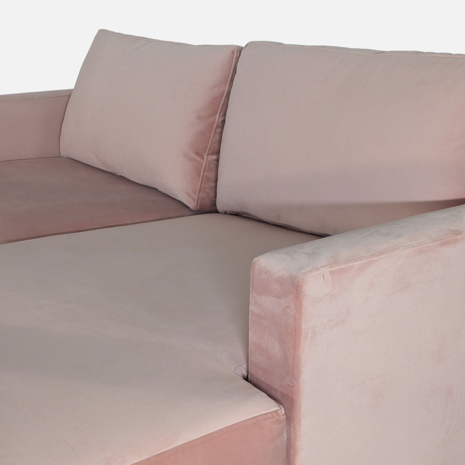 Modern Pink Velvet Sectional Sofa  - image-5