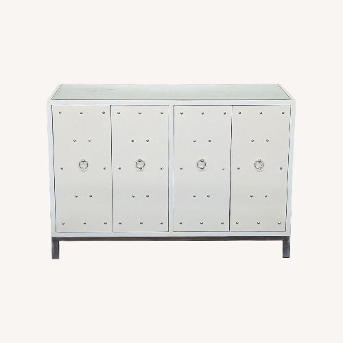 Used Studded Wood Credenza for sale on AptDeco