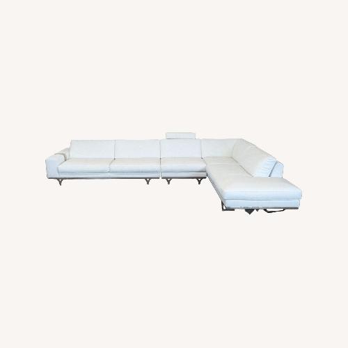 Used Roche Bobois White Italian Leather Sectional Sofa for sale on AptDeco