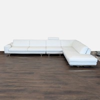 Roche Bobois White Italian Leather Sectional Sofa