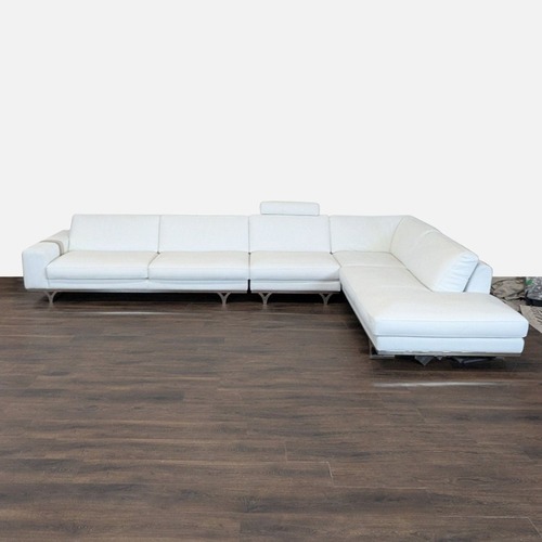 Used Roche Bobois White Italian Leather Sectional Sofa for sale on AptDeco