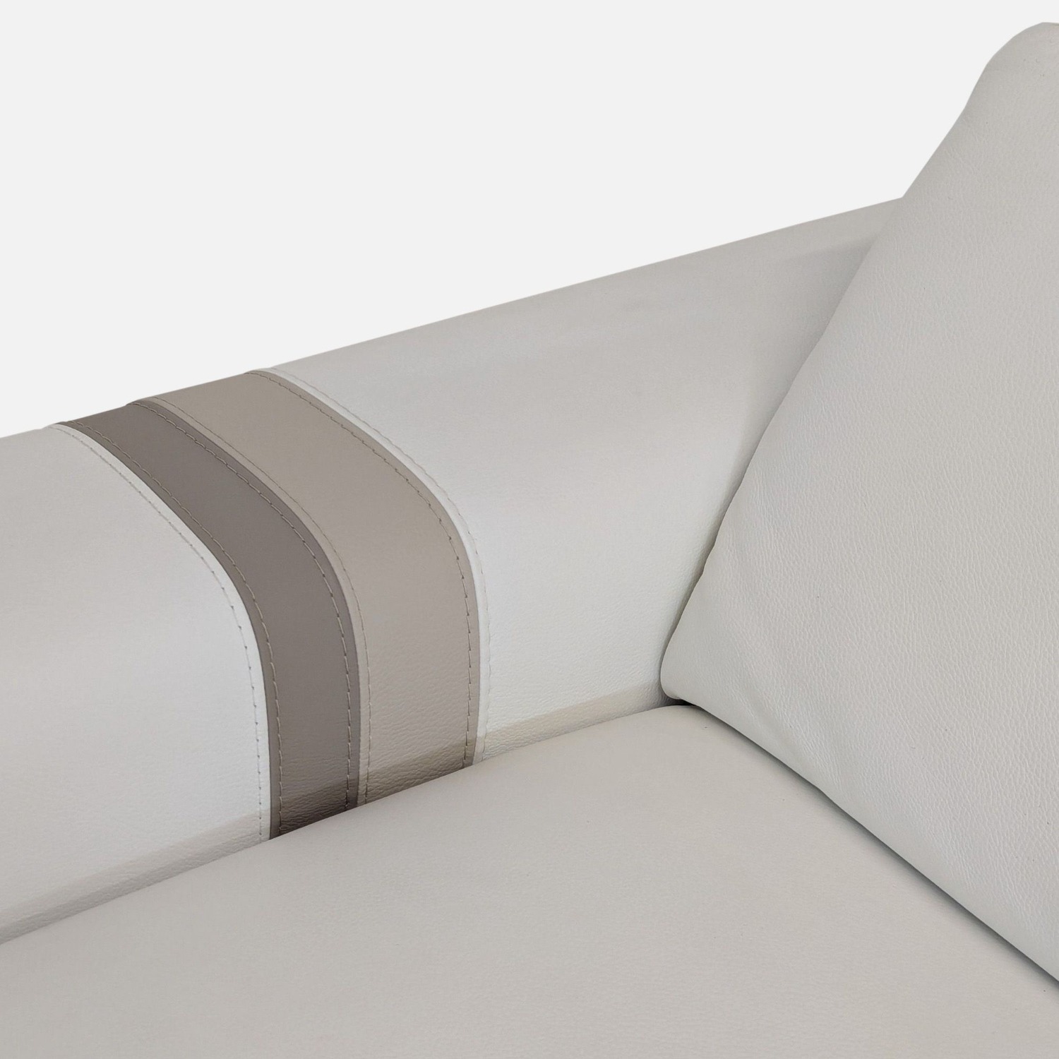Roche Bobois White Italian Leather Sectional Sofa - image-4