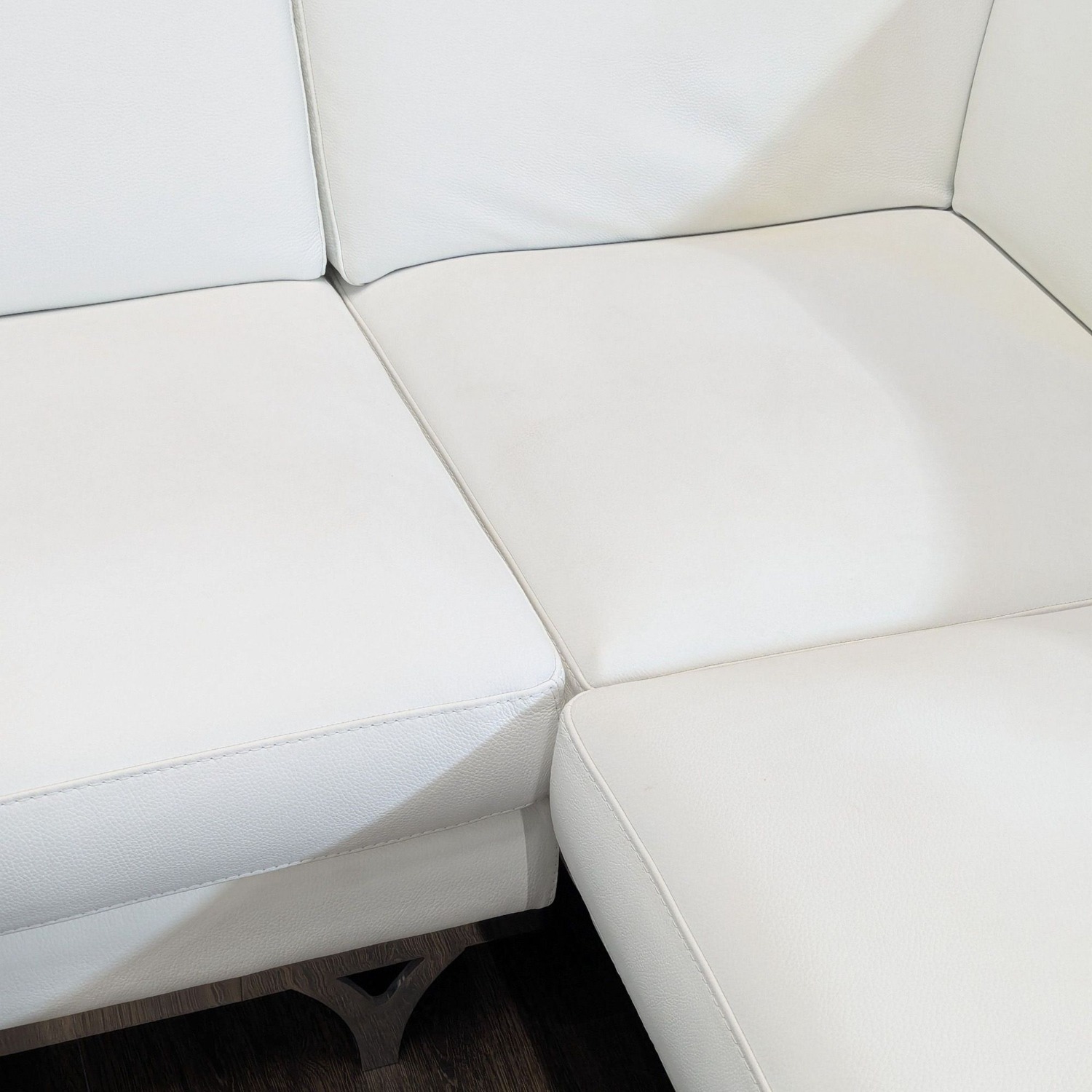 Roche Bobois White Italian Leather Sectional Sofa - image-3