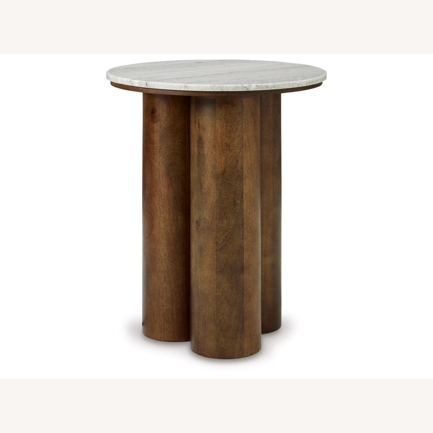 Ashley Furniture Dark Brown Marble Side Table - image-7