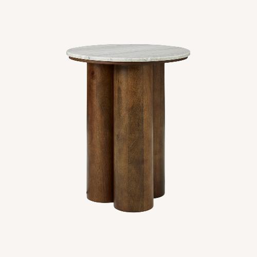Used Ashley Furniture Dark Brown Marble Side Table for sale on AptDeco