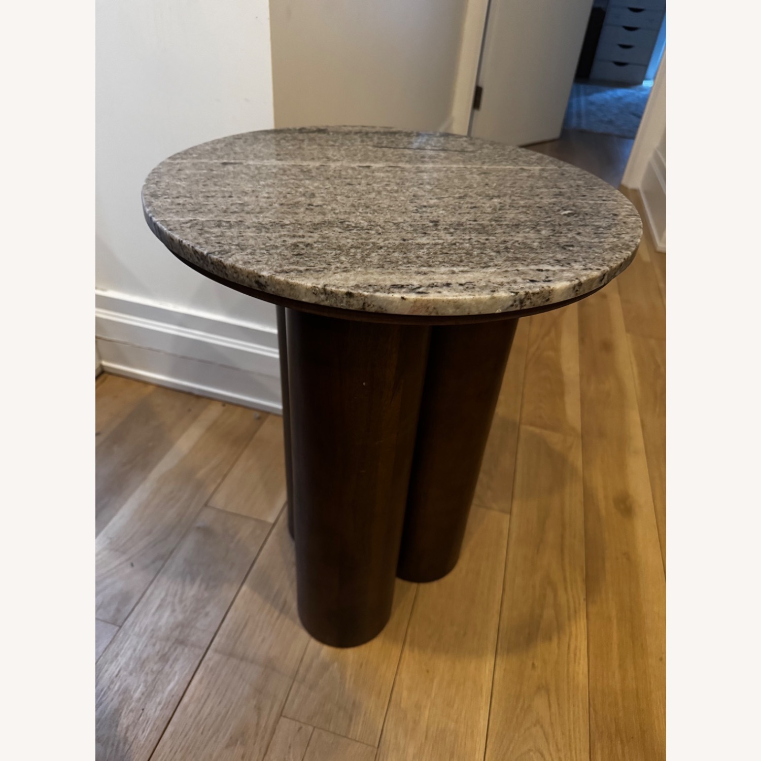 Ashley Furniture Dark Brown Marble Side Table - image-2