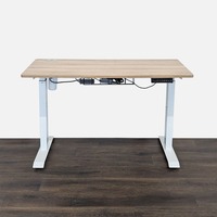 Height Adjustable Standing Desk with Light Wood 