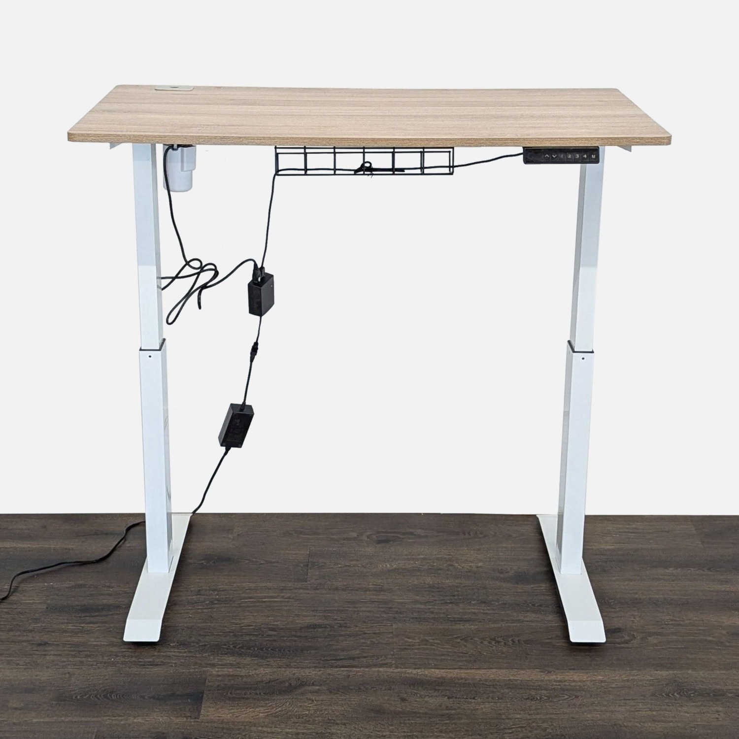 Height Adjustable Standing Desk with Light Wood  - image-5