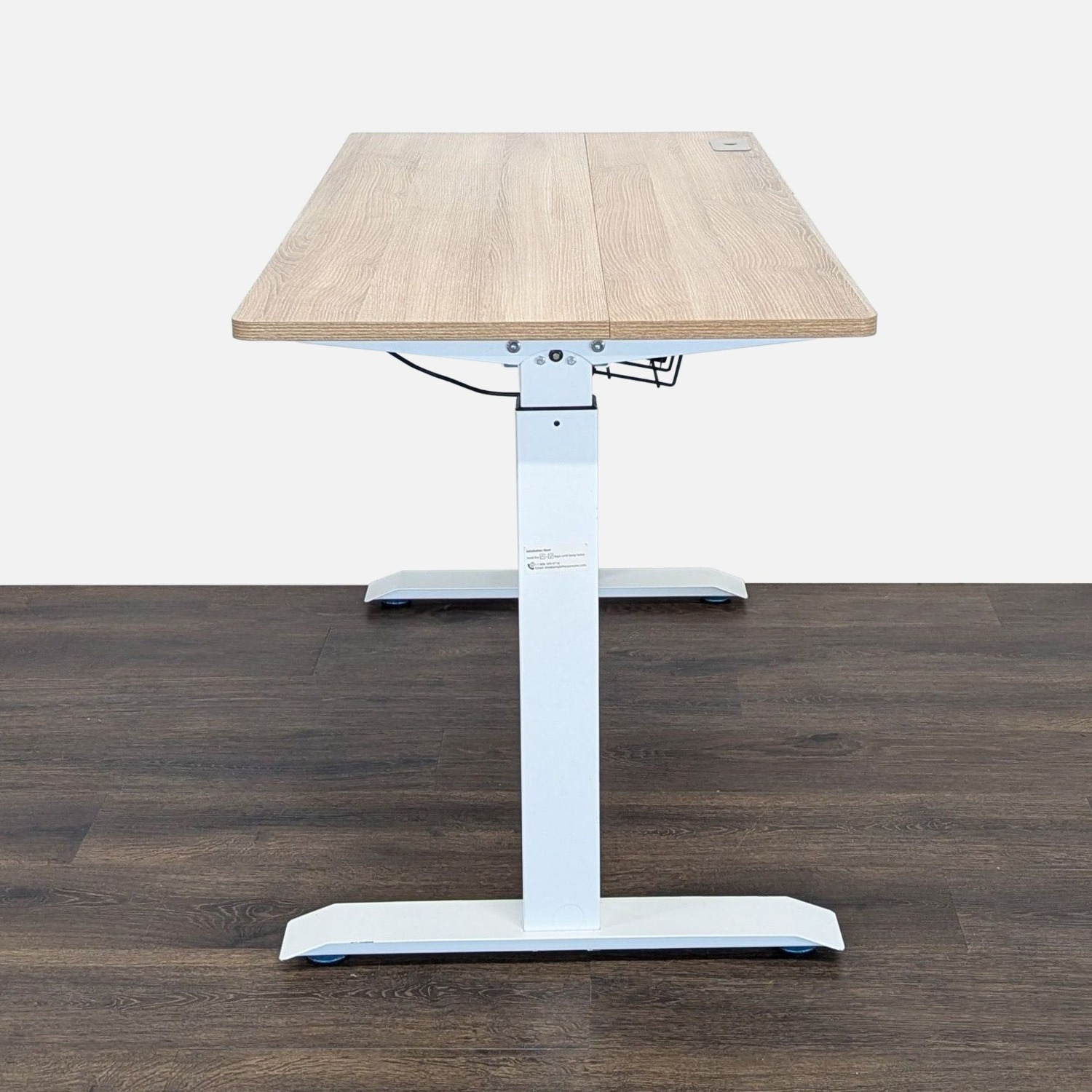 Height Adjustable Standing Desk with Light Wood  - image-2