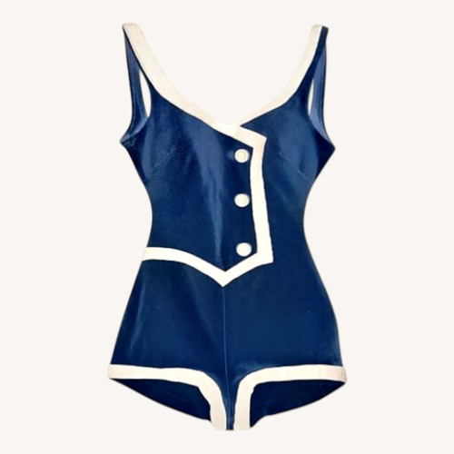 Used Celerie Kemble Vintage Blue Bathing Suit Wall Art for sale on AptDeco