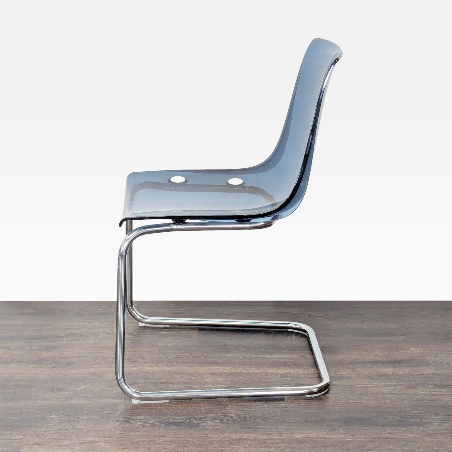 Modern Glass Dining Set with 4 Blue Chairs   - image-13