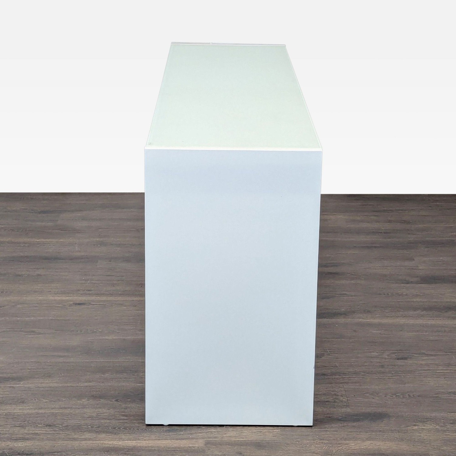 Modern White Dresser with Glass Shelves  - image-6