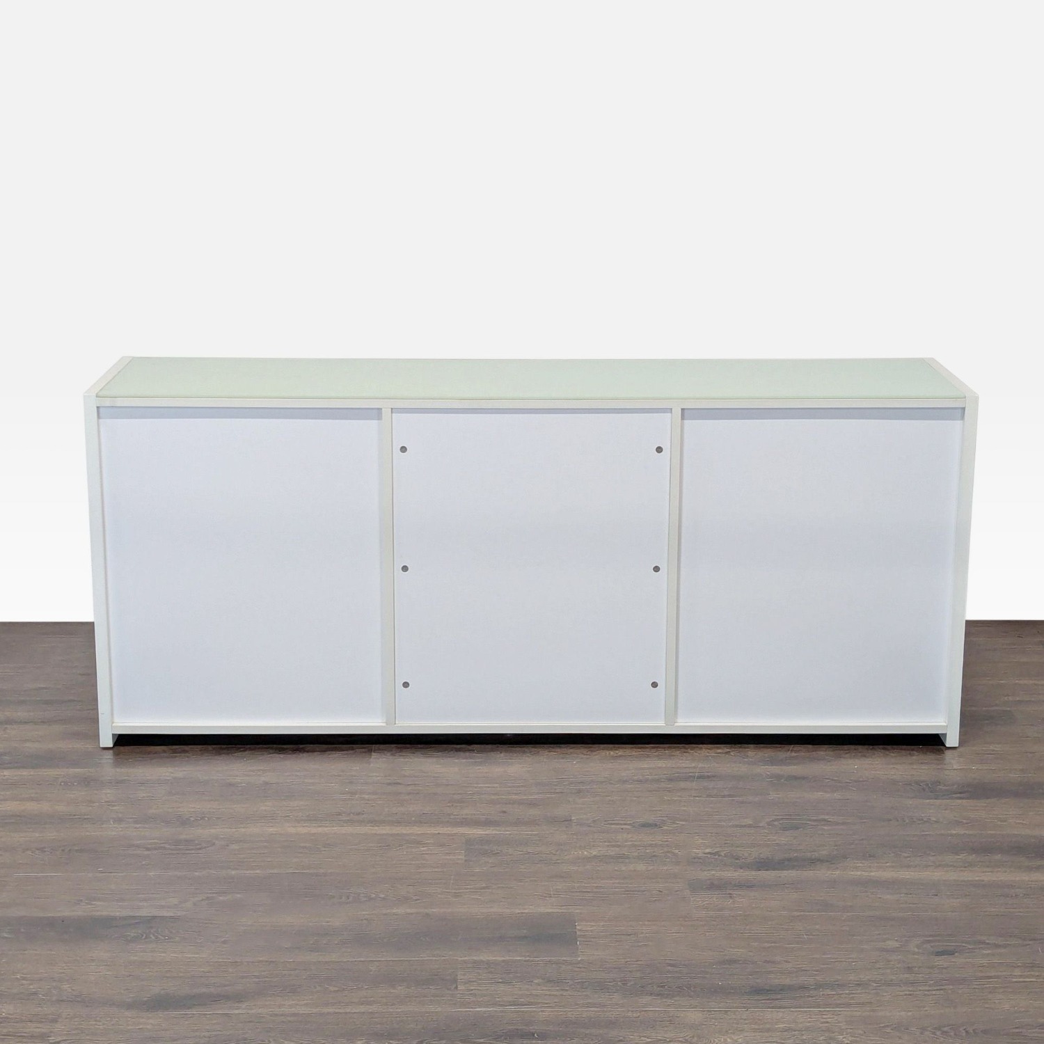 Modern White Dresser with Glass Shelves  - image-5