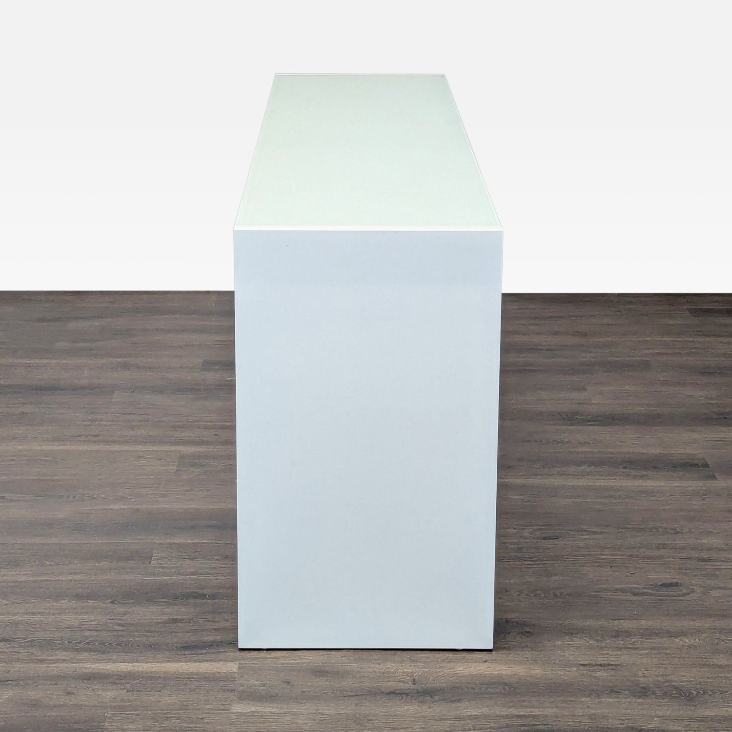 Modern White Dresser with Glass Shelves  - image-4