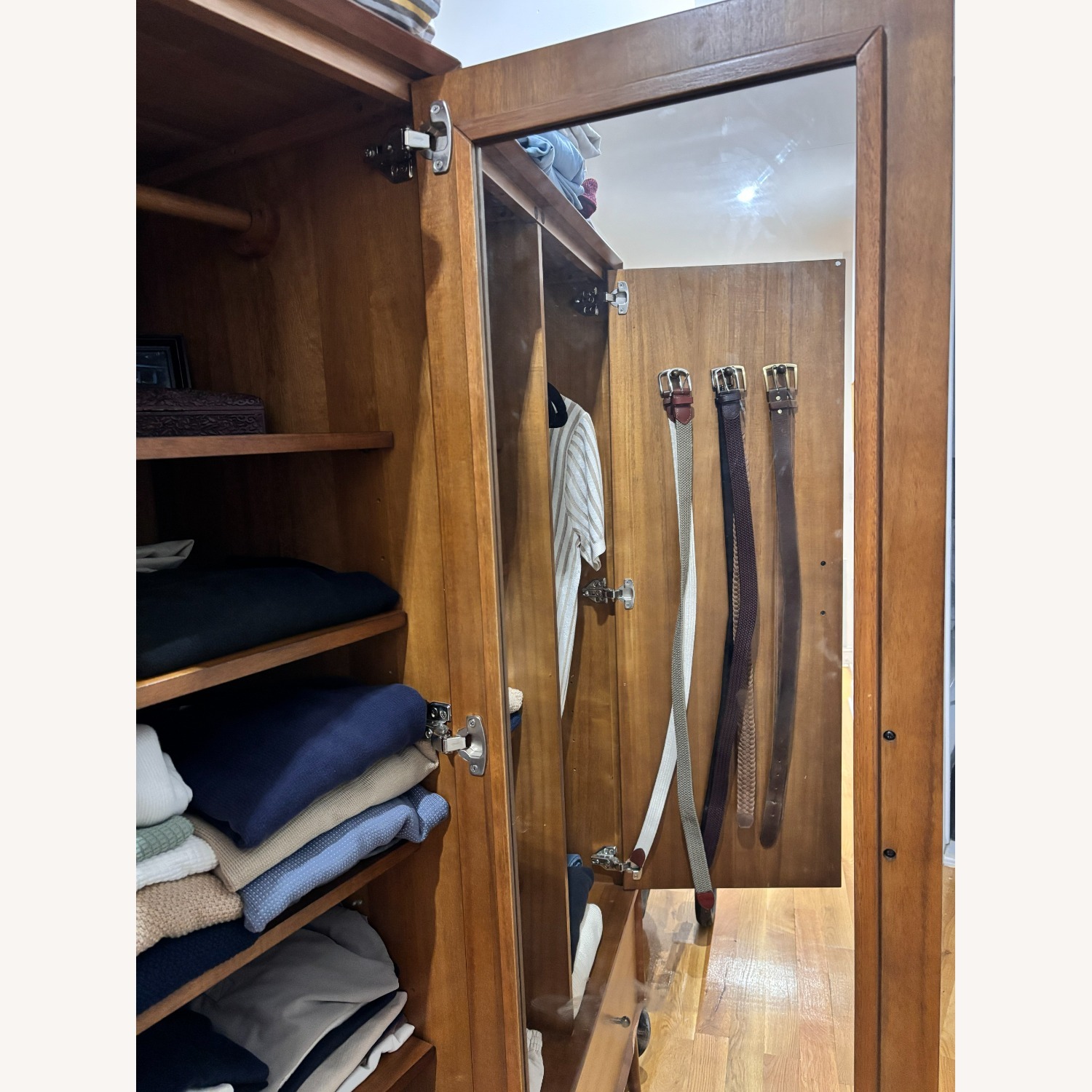 West Elm Mid-century Modern Natural Wood Armoire - image-6