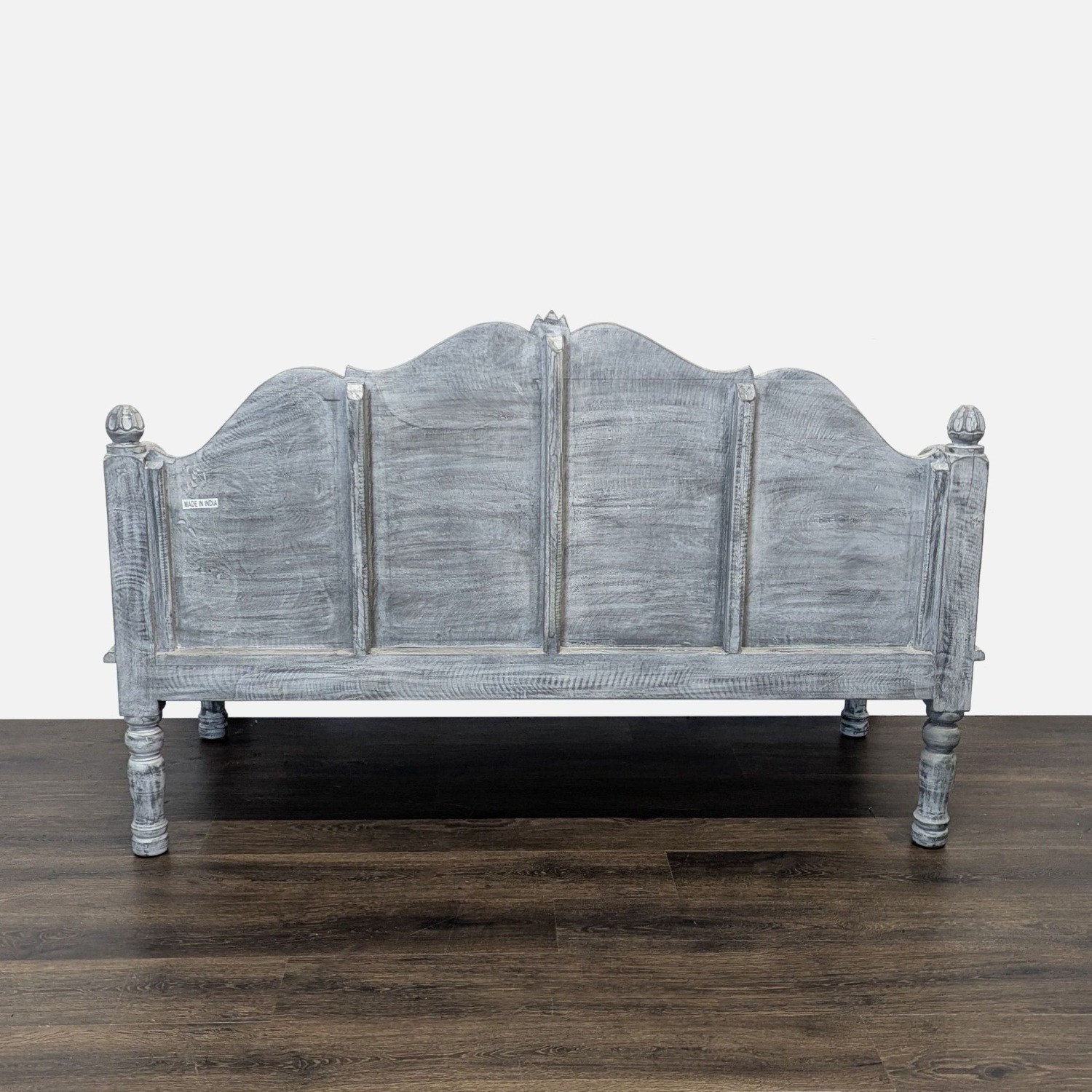 Living Spaces Carved Back Sofa Bench - image-3