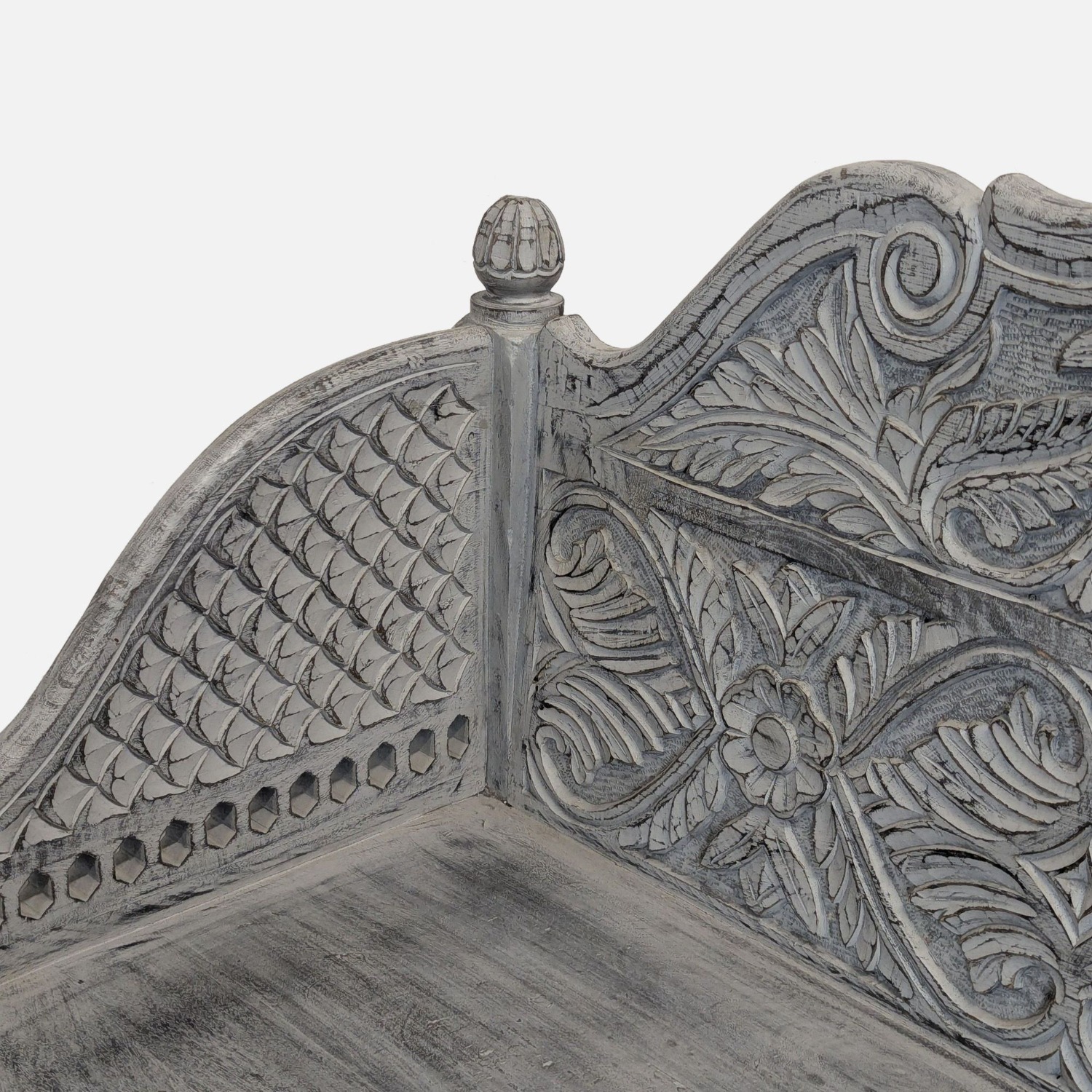 Living Spaces Carved Back Sofa Bench - image-6