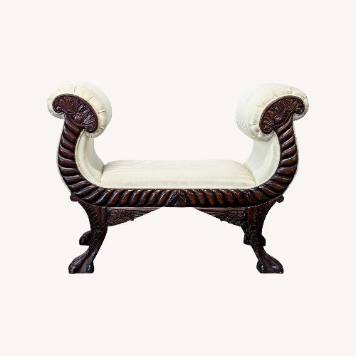 Used Vintage Window Bench with Rolled Arms	 for sale on AptDeco