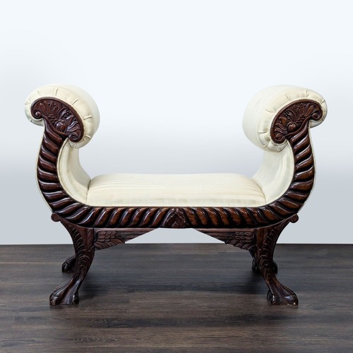 Used Vintage Window Bench with Rolled Arms	 for sale on AptDeco