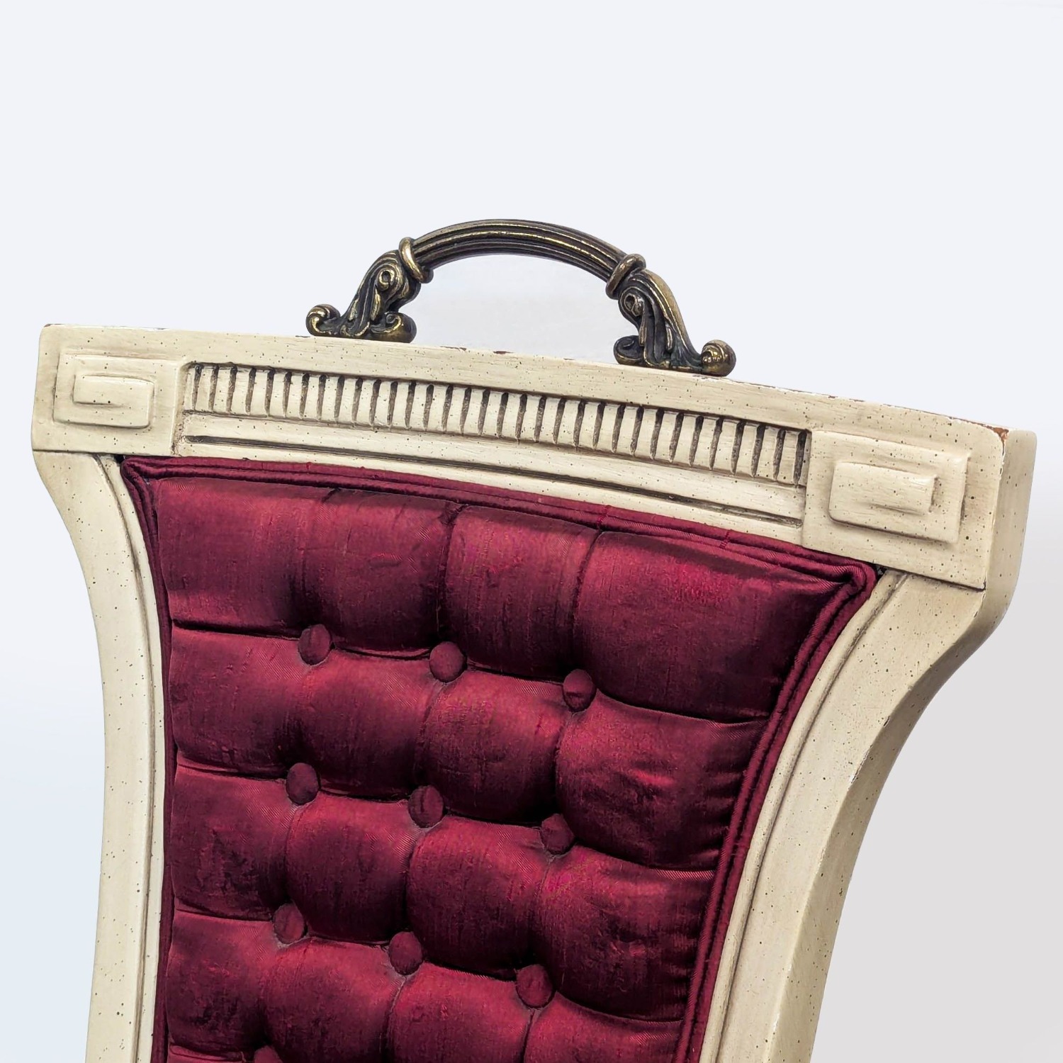 Vintage Lounge Chair with Velvet Upholstery  - image-10