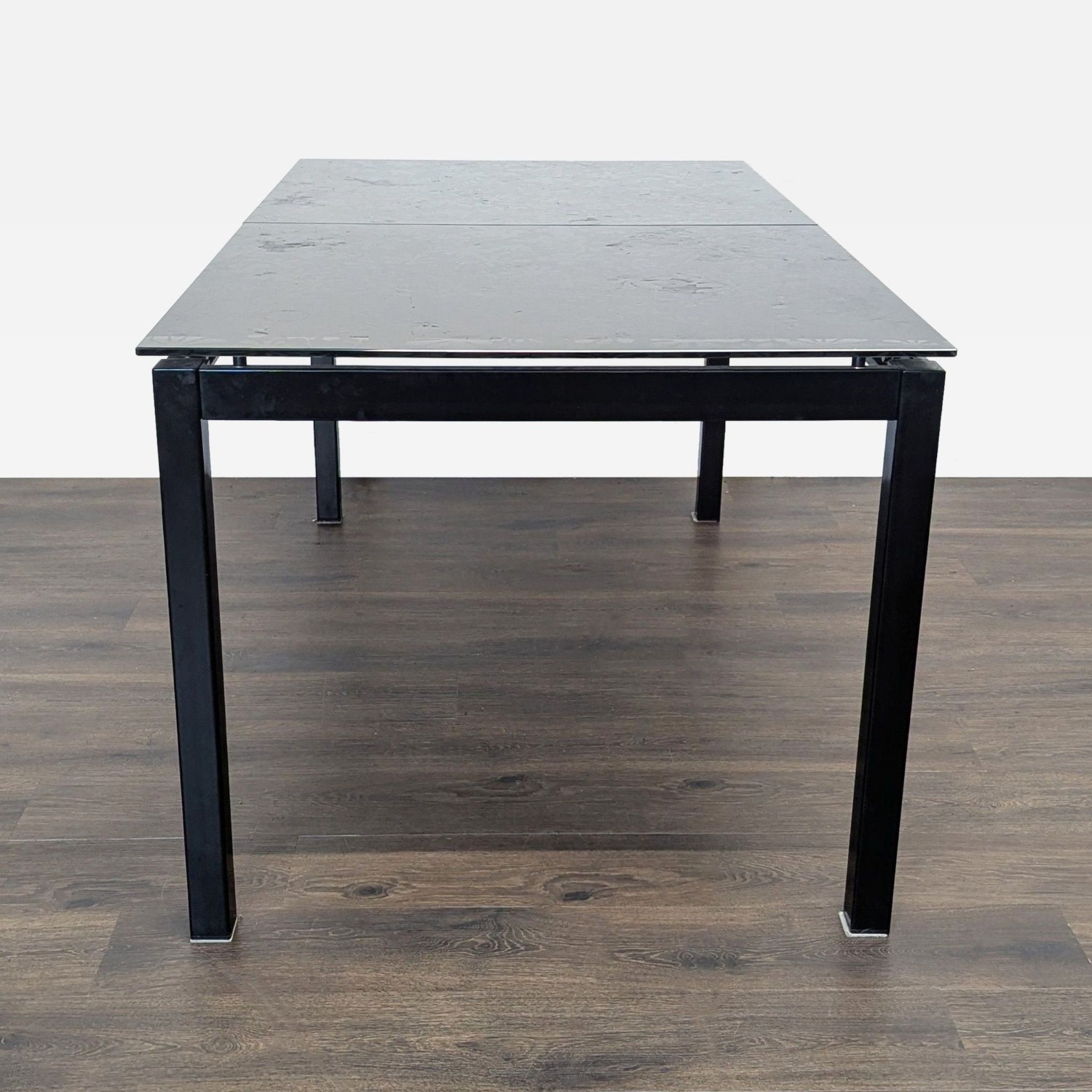 Modern Euro Style Eldora Black Glass Extension  Dining Set - image-1