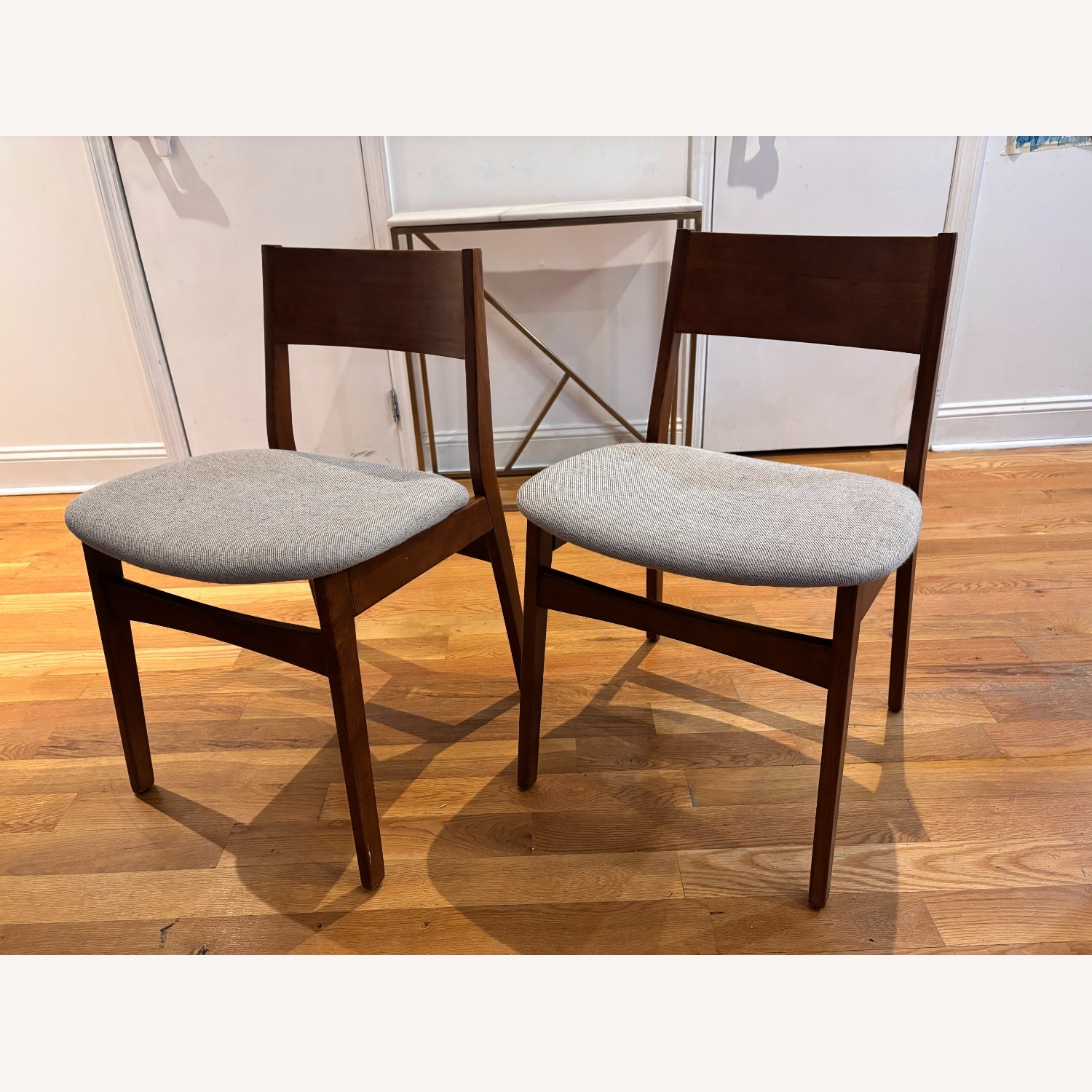 West Elm Baltimore Dark Brown Wood Dining Chairs - image-1