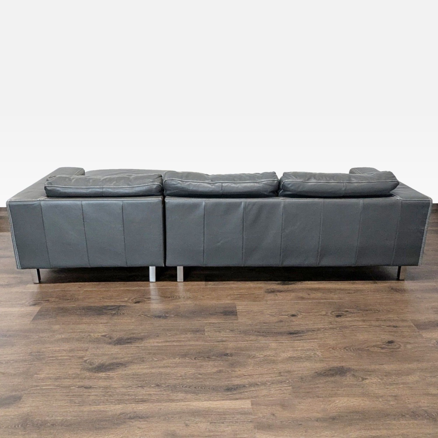 Modern Leather Sectional Sofa with Chaise Lounge	 - image-4