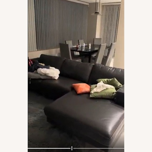 Used Modern Leather Sectional Sofa with Chaise Lounge	 for sale on AptDeco