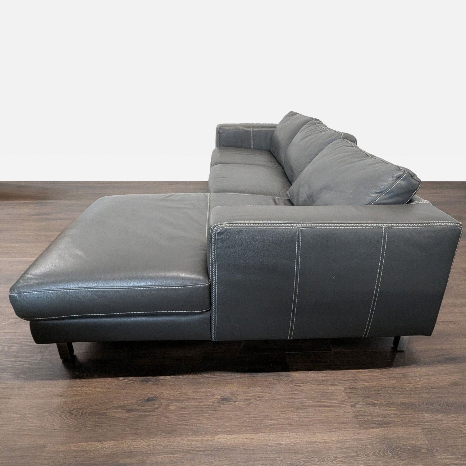 Modern Leather Sectional Sofa with Chaise Lounge	 - image-5
