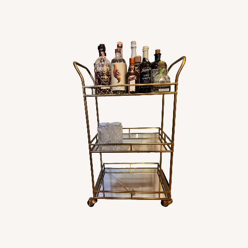 Used CISCO Brothers Gold Metal Bar Cart for sale on AptDeco
