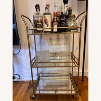 CISCO Brothers Gold Metal Bar Cart