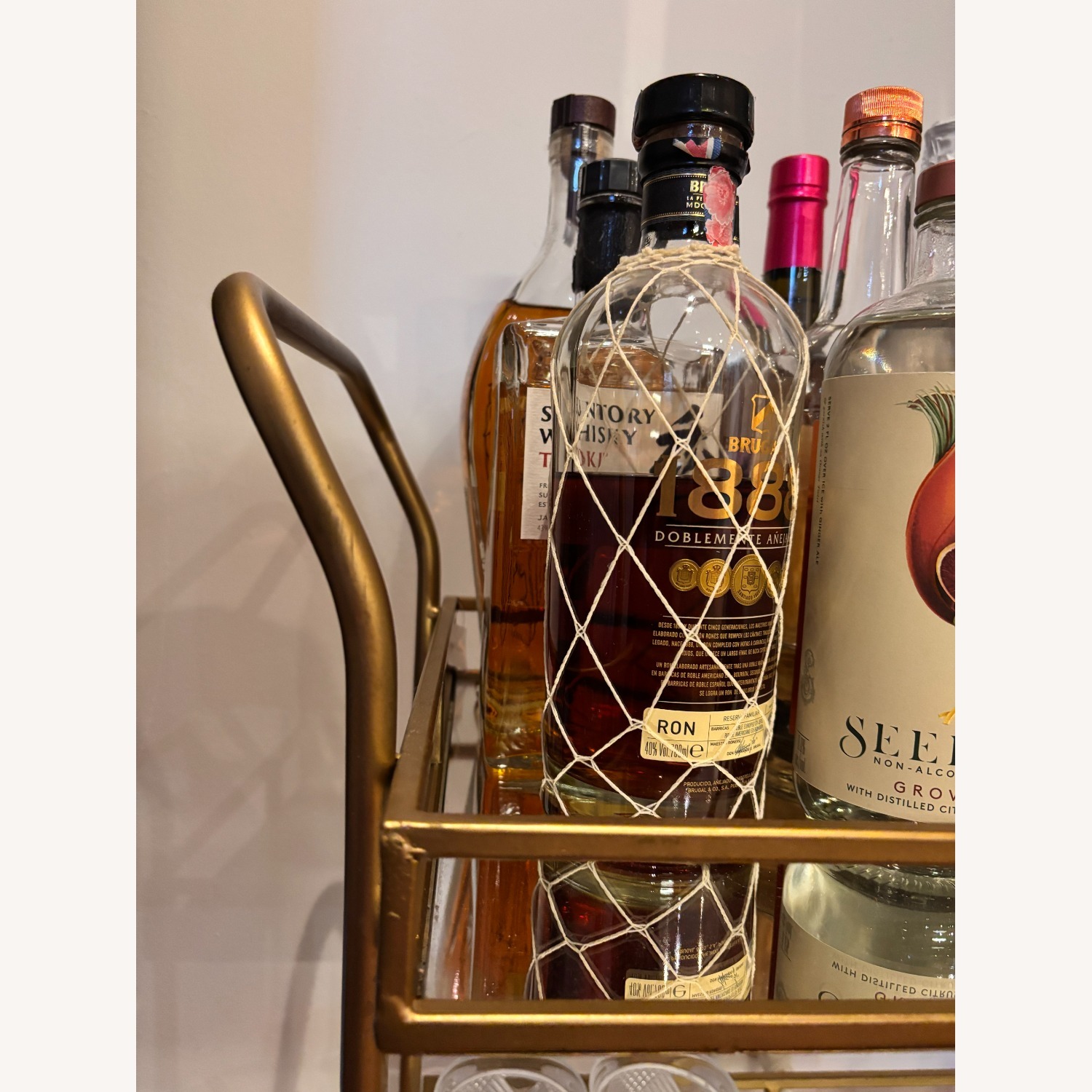 CISCO Brothers Gold Metal Bar Cart - image-2