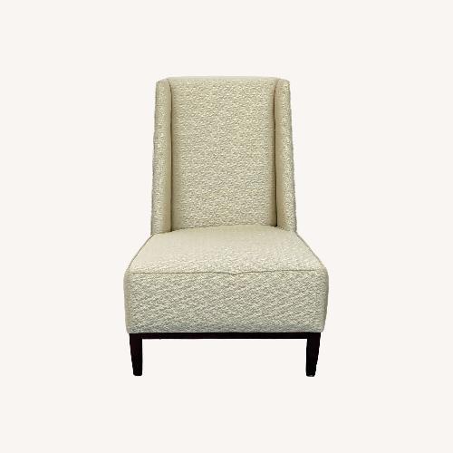 Used Modern Beige High-Back Lounge Chair with Wooden for sale on AptDeco