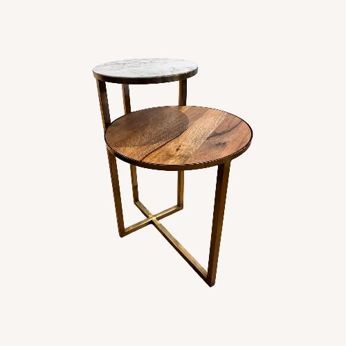 Used CISCO Brothers Marble and Wood Side Table for sale on AptDeco