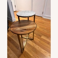 CISCO Brothers Marble and Wood Side Table